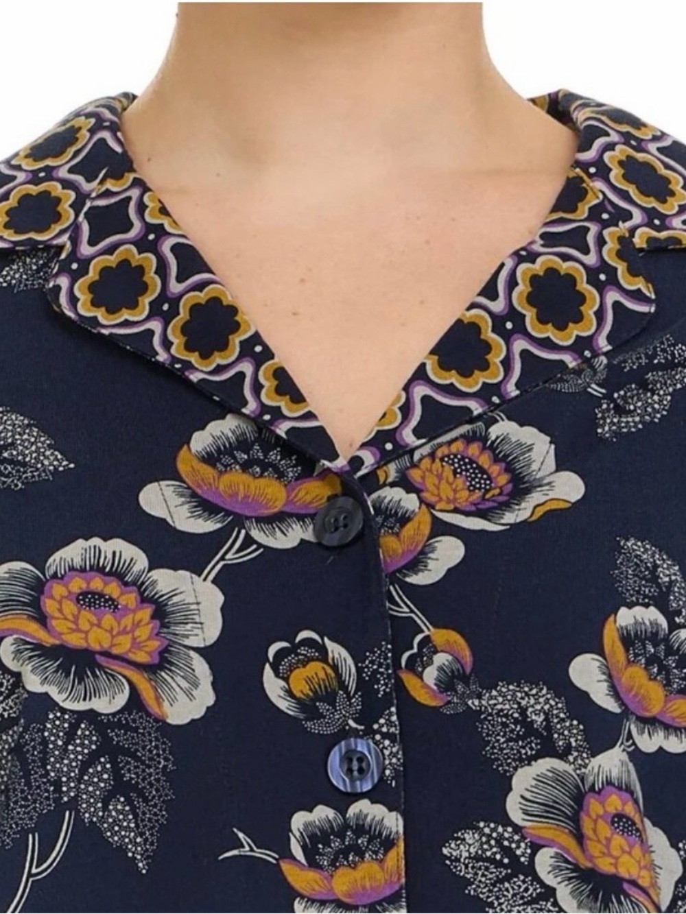 Vera Bradley Womens 2-Piece Pajama Set XXL 2XL Cotton Long Sleeve Paisley Blue - Picture 4 of 16